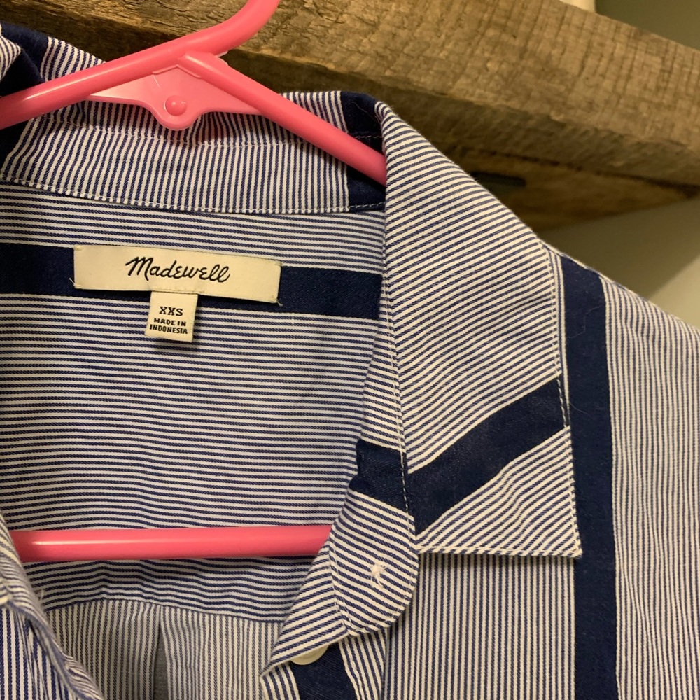 Madewell Striped Tunic Collared Button Shirt - image 5